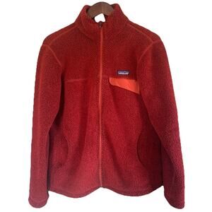 Patagonia Y2K Re-Tool Full Zip Red/Orange Fleece Jacket Women's Large Outdoors